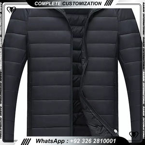 Veste matelassée gris jais personnalisable pour homme avec poignets réglables à col montant marque réfléchissante matelassée thermoscellée - Product Image 3