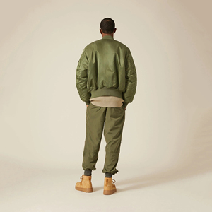 Blouson aviateur en tissu satiné de haute qualité pour hommes, respirant, en nylon, avec capuche à motif clair, fermeture éclair XL High Street - Product Image 5