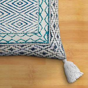 Belles housses de coussin design bleu et blanc fil travail conceptions 100% oreillers faits à la main pour la maison salon décor oreillers - Product Image 4