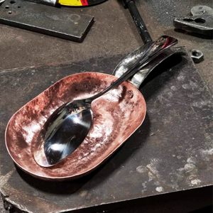 TOP SELLING spoon rest copper spoon 7th anniversary birthday Indian-Made Metal <b>Kitchen</b> Holder for Spatulas Spoons HAND MADE - Product Image 1