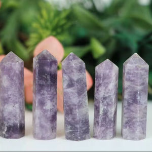 Wholesale Premium Handmade Polished Gemstone <b>Pencil</b> Container Lepidolite Agate Metaphysical Properties <b>Art</b> Collectibles Khambhat - Product Image 1