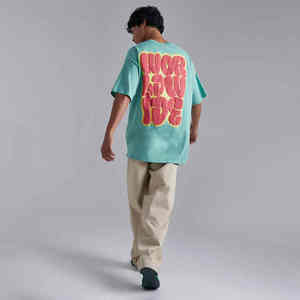 Nueva llegada cómodo transpirable 100% algodón camisetas Pakistán Fitness Crew sólido buen timbre fibra de bambú Puff impresión - Product Image 5