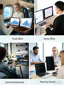 Monitores Portátiles LCD IPS <span class=keywords><strong>de</strong></span> 15.6 Pulgadas con Precio Promocional, Pantalla Extensora FHD 1080P, Desmontable, Plug-Play, Pantalla Dual para Portátiles Empresariales - Product Image 3