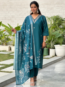 <b>Women</b> Embroidery <b>Kurta</b> and Pant Sets with Dupatta - Product Image 5
