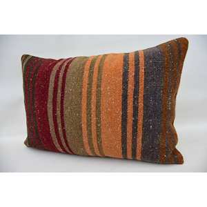 Multicolor Kilim Patchwork Wool Pillow Luxury 16x24 Inch Decorative Cushion Vintage <b>Fluffy</b> Leaves Pattern Portable <b>Bedding</b> - Product Image 3