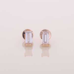 Boucles d'oreilles solitaires en diamant de laboratoire taille princesse 1,65 ct, plaqué or jaune, blanc et rose 18 carats, rhodié, certifiées IGI - Product Image 1