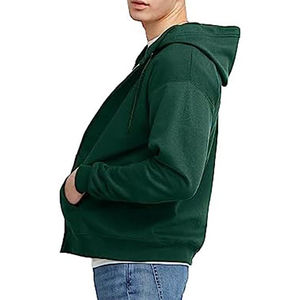 เสื้อฮู้ดมีซิปสีพื้นสำหรับผู้ชายผ้าฝ้ายแห้งเร็วระบายอากาศน้ำหนักเบากันลมพิมพ์โลโก้ได้ตามต้องการสำหรับฤดูหนาว - Product Image 1