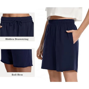 Shorts Personalizados de Moda Urbana para Mujer, con Cordón, Diseño de Logotipo Serigrafiado de Alta Calidad, Lavados, 100% Algodón Pima - Product Image 4