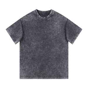 เสื้อยืดผ้าฝ้ายสไตล์วินเทจซักด้วยกรดสำหรับ100% หิมะตามสั่ง - Product Image 1