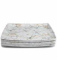 Service de table en mélamine robuste, vaisselle de banquet de mariage de luxe, ensemble d'assiettes géométriques par le fabricant à bas prix