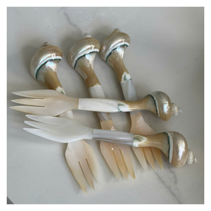 Cuchara de concha marina hecha a mano de conchas naturales para decoración costera Cuchara de concha marina trae elegantes vibraciones oceánicas a la configuración de la Mesa - Product Image 3