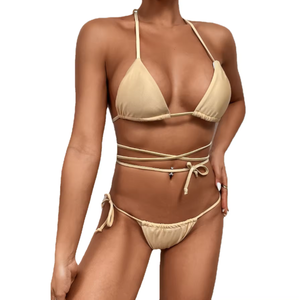 ชุดว่ายน้ำบิกินี่เอวสูง2ชิ้นสำหรับผู้หญิงชุดว่ายน้ำดีไซน์เนอร์แบรนด์ดังมาใหม่ - Product Image 1