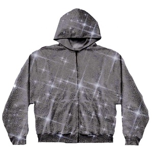 เสื้อฮู้ดดี้ผ้าฝ้าย 100% ระบายอากาศได้ดี ประดับด้วยคริสตัล  แบบสวมหัว คุณภาพสูง สั่งทำได้ - Product Image 1