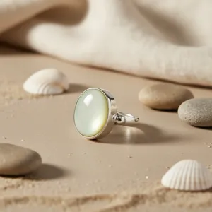 Bague tendance pour femme, géométrique, plaquée or naturel et rhodium, style affirmé - Product Image 2