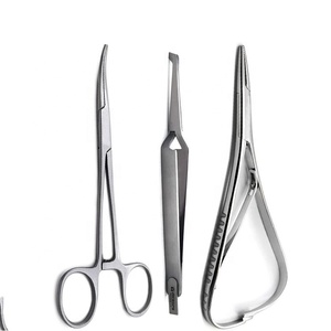 Stainless Steel Orthodontic Instruments Kit Set of 3 <b>Bracket</b> Tweezers Kelly Forceps and Mathieu Needle Holder - Product Image 1