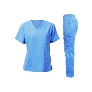 Uniforme Scrubs Traje de manga corta con cuello en V Tops Jogger Pants Set Uniforme de enfermería Mujeres Multicolor Pet Doctor Scrub Ropa DE TRABAJO médica - Product Image 3