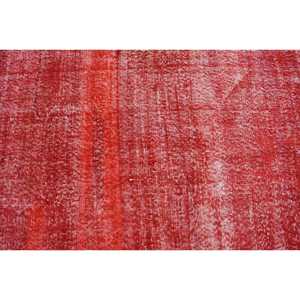 Turkish Area Rug 4x6.4 ft, <b>Red</b> Floral Vintage <b>Wool</b> Rug - Product Image 5