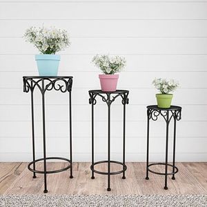 Verzierter Blumentopf ständer aus Eisen mit Premium-Look und langlebigem Design für gehobene Balkon-oder Zimmer pflanzen dekoration - Product Image 6