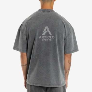 Top vente T-shirt surdimensionné poids lourd personnalisé Y2K Vintage Streetwear tendance chaude goutte épaule lavage à l'acide T-Shirt surdimensionné - Product Image 3