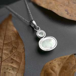 Collar con colgante ovalado de piedra lunar natural hecho a mano, joyería de piedras preciosas de Plata de Ley 925, regalo único para mujer - Product Image 2