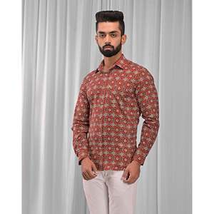 Chemise décontractée pour homme en coton imprimé à manches longues, respirante, en popeline ou tissu Oxford, motif floral ou à pois, offre ODM - Product Image 3