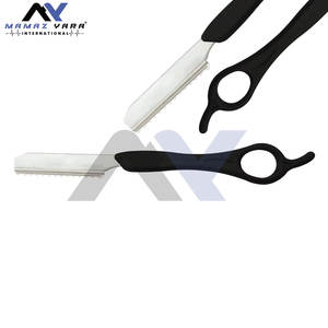 Premium <b>Feather</b> Signature Razor Stainless Steel Razor <b>Black</b> Handle Customize Salon Quality Shaves <b>Feather</b> Razors Thinning - Product Image 1