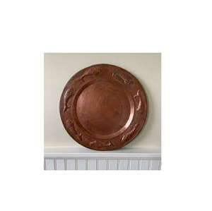 Antique martelé frontière mariage cuivre chargeur plaque ustensiles de cuisine et restaurants et brillant à la main poli - Product Image 1