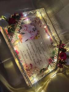 Royal Luxury 15th Birthday <b>Suite</b> Elegant Clear Acrylic Quinceaera Invitation Gold Foil Engraving Handmade <b>Wedding</b> Signs - Product Image 5