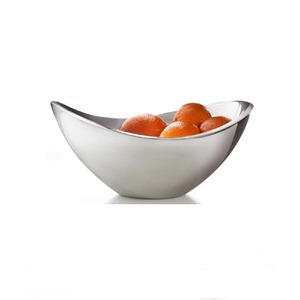 Cuenco decorativo plateado, bandeja de centro de mesa elegante, acento de mesa hecho a mano para el hogar, cocina, sala de estar o decoración de exhibición de eventos - Product Image 2