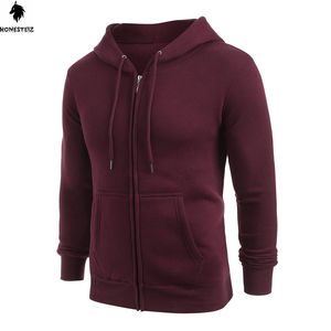 Sweat à capuche léger conçu sur mesure pour hommes 100% coton polyester tissu éponge décontracté motif solide sweat-shirt d'hiver - Product Image 1