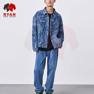 Veste en jean pour homme de haute qualité, personnalisation de la marque, OEM ODM, coupe classique, fermeture à boutons, vêtements décontractés - Product Image 3