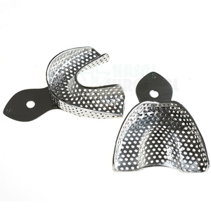 Porte-empreintes dentaires supérieures et inférieures en acier inoxydable, bacs à empreintes dentaires, plateau à empreintes dentaires - Product Image 1