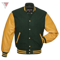 Veste de baseball d'hiver pour homme avec logo brodé personnalisé, style varsity, manches en cuir, laine épaisse