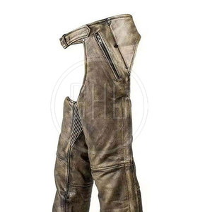 Chaps d'équitation western en cuir véritable de haute qualité pour hommes et femmes, taille haute, séchage rapide, confortables, logo entièrement personnalisable - Product Image 5