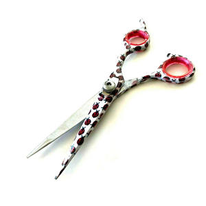 กรรไกรตัดผมสแตนเลสสีกระดาษพร้อมที่วางนิ้วและแหวนยาง - Product Image 3