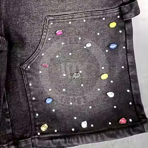 Logo personnalisé couleur disponible hommes Shorts strass étincelants Festival Performance Wear Shorts strass - Product Image 6