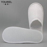 Chaussons d'hôtel jetables portables en polaire corail douce et écologique, de luxe 5 étoiles, pour invités, à bout fermé, vente en gros