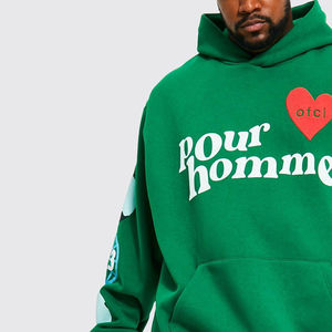 Sweat à capuche pour homme, mode d'hiver, 100% coton, imprimé, manches longues, avec poche, style streetwear, poids lourd - Product Image 4