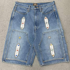 Shorts en jean Y2K pour hommes, personnalisables avec logo brodé, respirants, légers, été, qualité supérieure, OEM 2026, vente en gros Triotake - Product Image 1