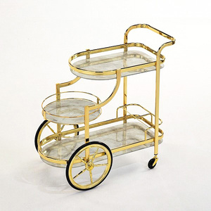 SF-3627-SMPG Luxurious Metal Tea <b>Trolley</b> - Product Image 1