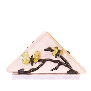 Porte-serviettes plaqué or en forme de papillon en aluminium marbre matériel Table à manger dîners banquet porte-serviettes - Product Image 1