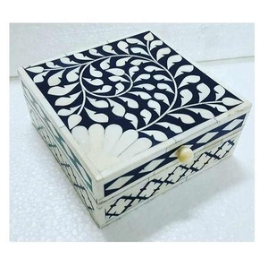 Boîte à bijoux indienne de luxe en bois faite à la main avec incrustation d'os Idée de cadeau de Noël personnalisée pour présenter vos trésors - Product Image 4