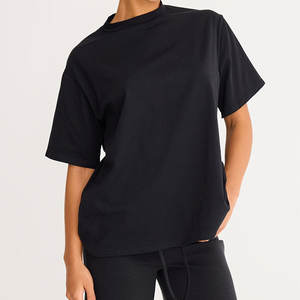 Nouveau T-shirt oversize pour femmes, été, 100% coton biologique, respirant, décontracté, épaules tombantes, personnalisable - Product Image 4