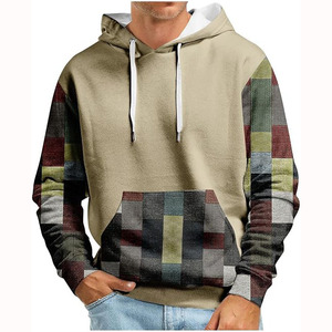 Sweat-shirt à capuche en molleton à col en V brodé et imprimé sur mesure pour homme et femme, couleur unie, 100% coton, collection hiver - Product Image 3