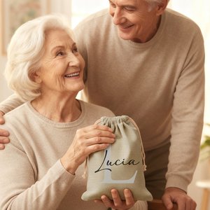 Sac à cordon personnalisé avec initiales simples pour cadeaux quotidiens, fêtes, Noël, pour enfants, famille, amis - Product Image 5