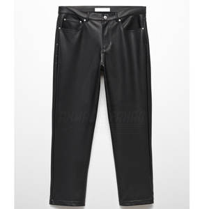 2026 New Customized Men Leather Pants Straight Mid Waist Lightweight Casual Eco-Friendly Breathable Custom Logo <b>for</b> <b>Sale</b> - Product Image 6