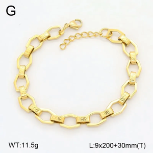 Pulsera de Alta Calidad Chapada en Oro de 18K Hecha con Acero Inoxidable 304, Diseño Asimétrico Cuadrado de Pentagrama Irregular en Forma de U - Product Image 3