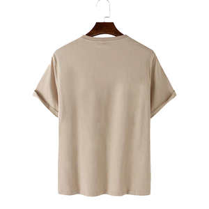 Nueva Camiseta Beige Extra Grande de Verano, 100% Algodón, Cuello Redondo, Manga Corta, Formal, Cómoda, para Gimnasio, Uso Diario, Secado Rápido - Product Image 2