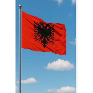 Drapeau d'Albanie pour l'extérieur, imprimé numériquement avec mât en aluminium - Product Image 2