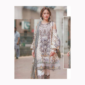 Haute qualité personnalisé couleur imprimé soie dames Shalwar Kameez pakistanais tenue décontracté Salwar costume pour les fêtes des femmes dessiné à la main - Product Image 3